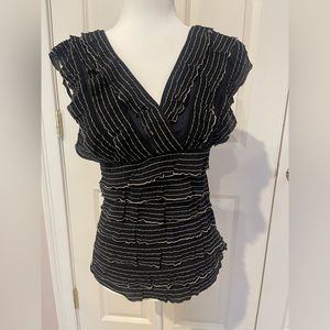 Max Studio Top: stretch material, Navy, Women’s  size S